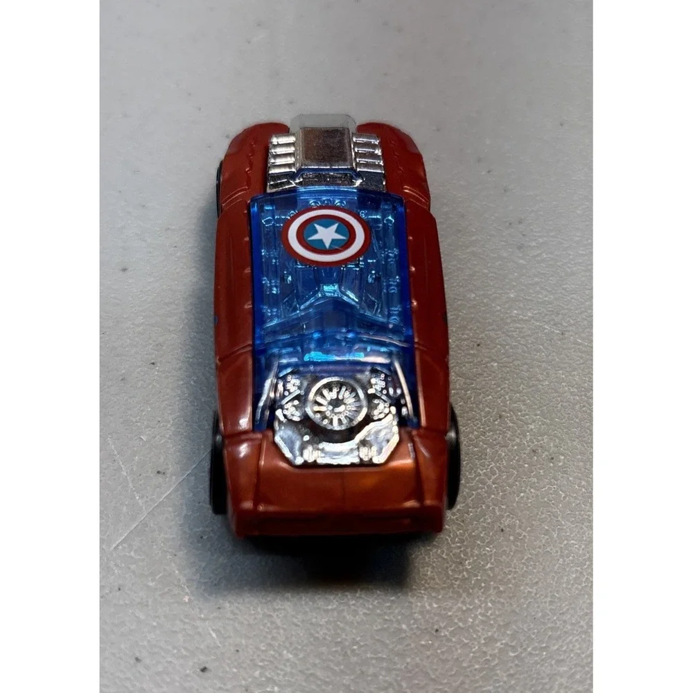 HOT WHEELS MARVEL ROGUE HOG CAPTAIN AMERICA RED 1:64 DIECAST 2 3/4